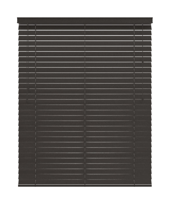 50mm Black Thermal Real Wooden Blind 'Character in Black' lowered