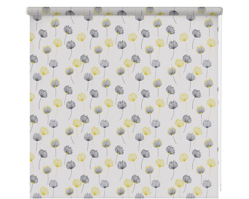 Multi Coloured White & Yellow Floral Patterned Roller Blind 'Citrus Wishes' lowered