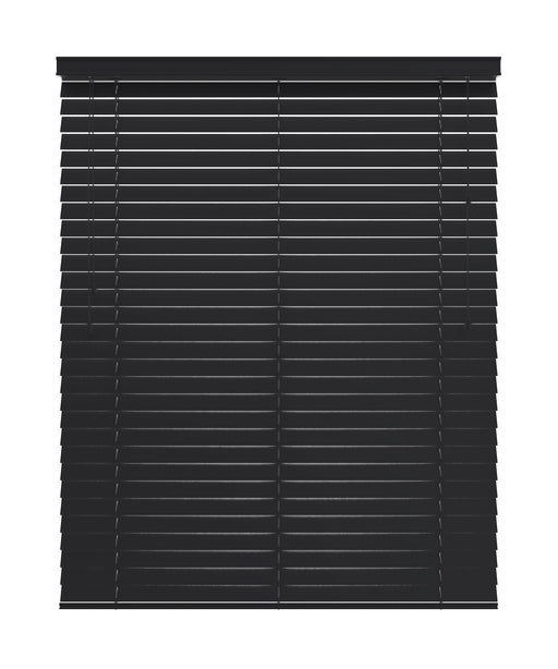 50mm Black Thermal Real Wooden Blind 'Smooth in Black' lowered