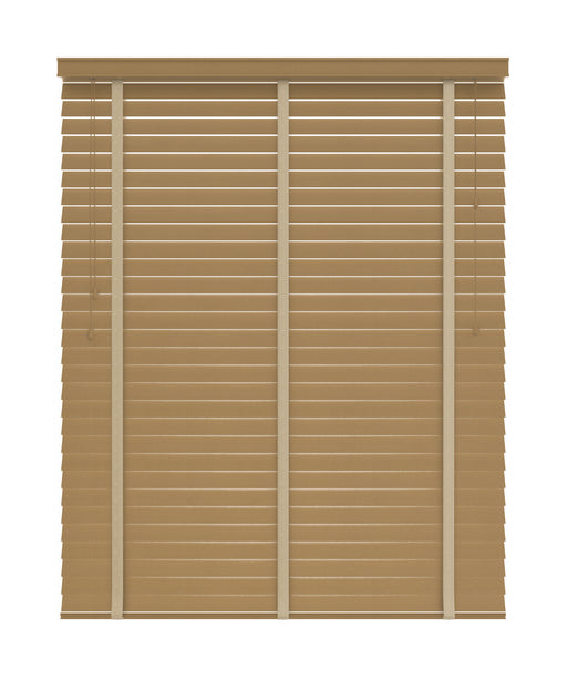 50mm Thermal Real Wooden Blind with Tapes 'Wood You Look At That' lowered