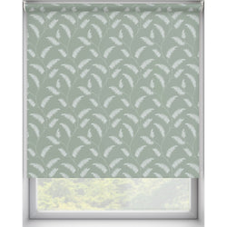 Multi Coloured Green Floral Patterned Dim Out Roller Blind 'Twisting in the Forest' raised