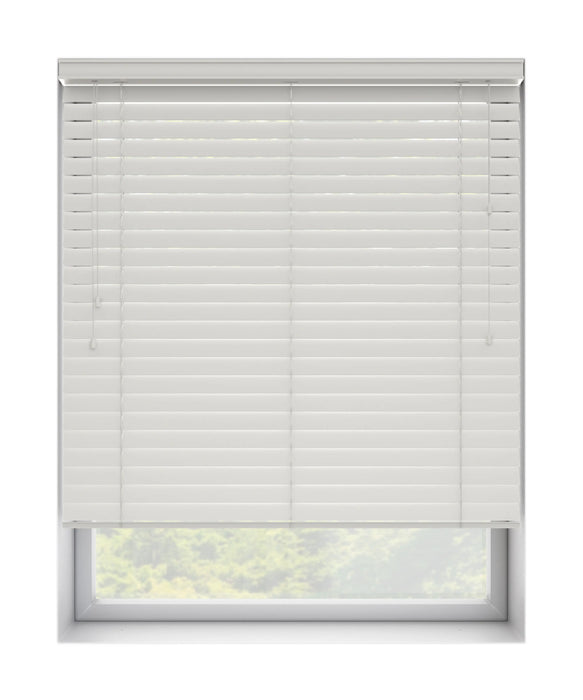 50mm White Thermal Real Wooden Blind 'Wonderful in White' raised