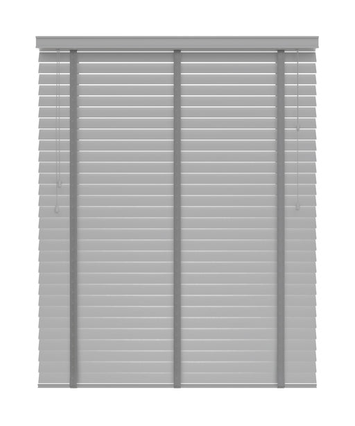 50mm Grey Real Wooden Blind with Tapes 'Antithesis Grey' lowered