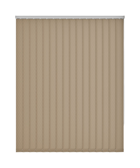 Cream Textured Patterned Dim Out Vertical Blind 'Cream Funky Checks' no window frame