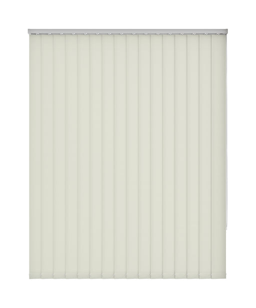 Plain Cream Thermal Waterproof Blackout Vertical Blind 'Cream Minus The Ice' without frame