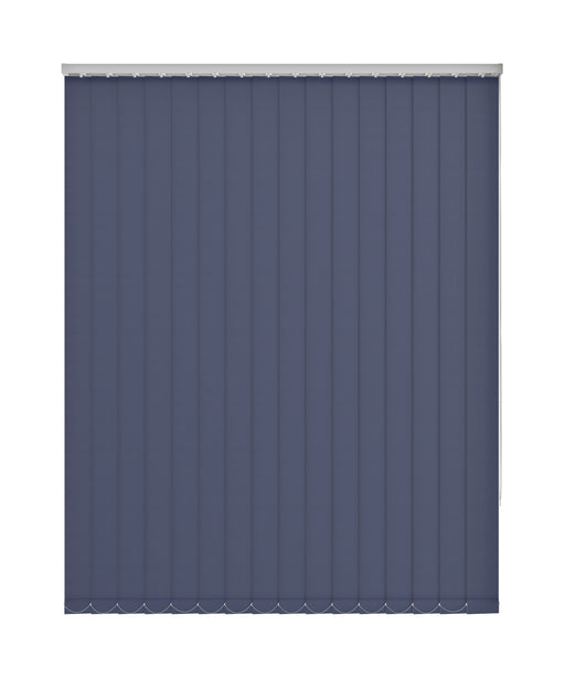 Plain Blue Thermal Waterproof Blackout Vertical Blind 'Never Feeling Blue' without frame