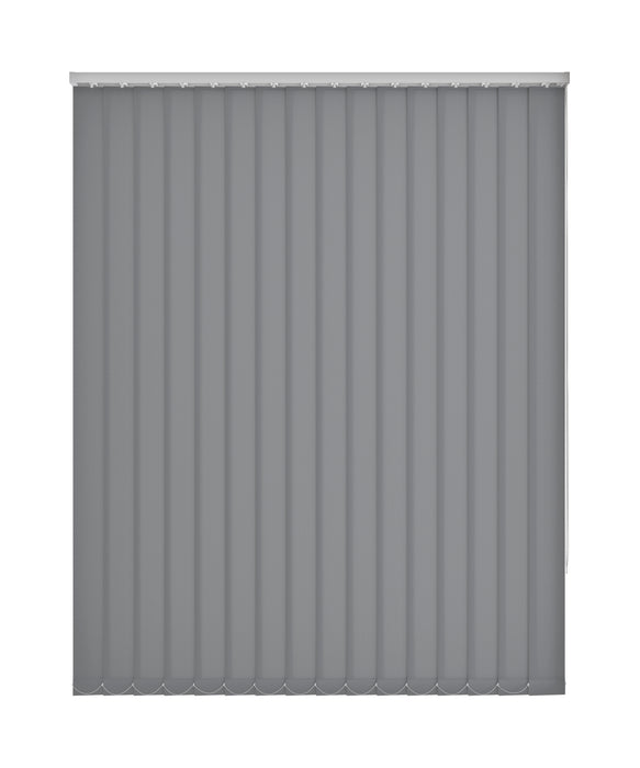 Plain Grey Dim Out Vertical Blind 'One Shade Of Grey' without window frame