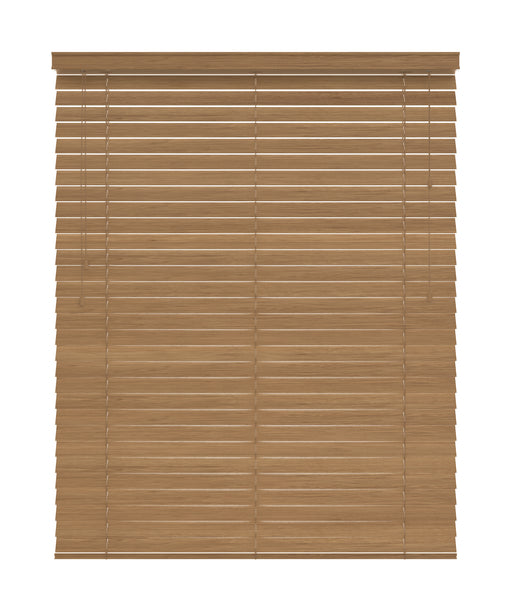 50mm Brown Thermal Real Wooden Blind 'Straight Outta Nature' lowered