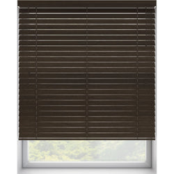 50mm Brown Thermal Real Wooden Blinds 'Bring Nature Home' raised