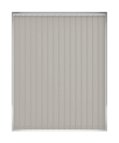 Plain Grey Thermal Waterproof Blackout Vertical Blind 'Keep It Grey Silly'