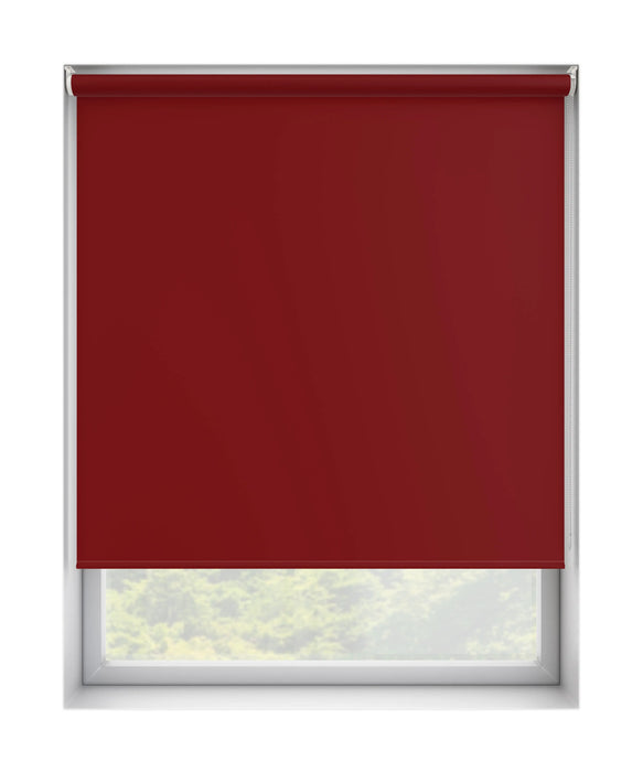 Plain Red Waterproof, Thermal & Blackout Roller Blind 'Molten Lava' raised