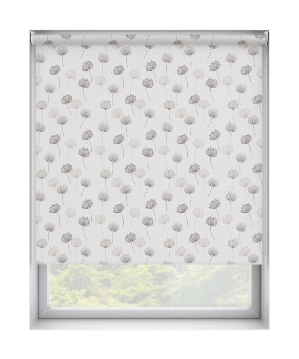 Multi Coloured Cream Floral Patterned Dim Out Roller Blind 'Mature Wishes' raised