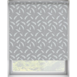 Multi Coloured Grey Floral Patterned Dim Out Roller Blind 'Twisting in the 50s' raised